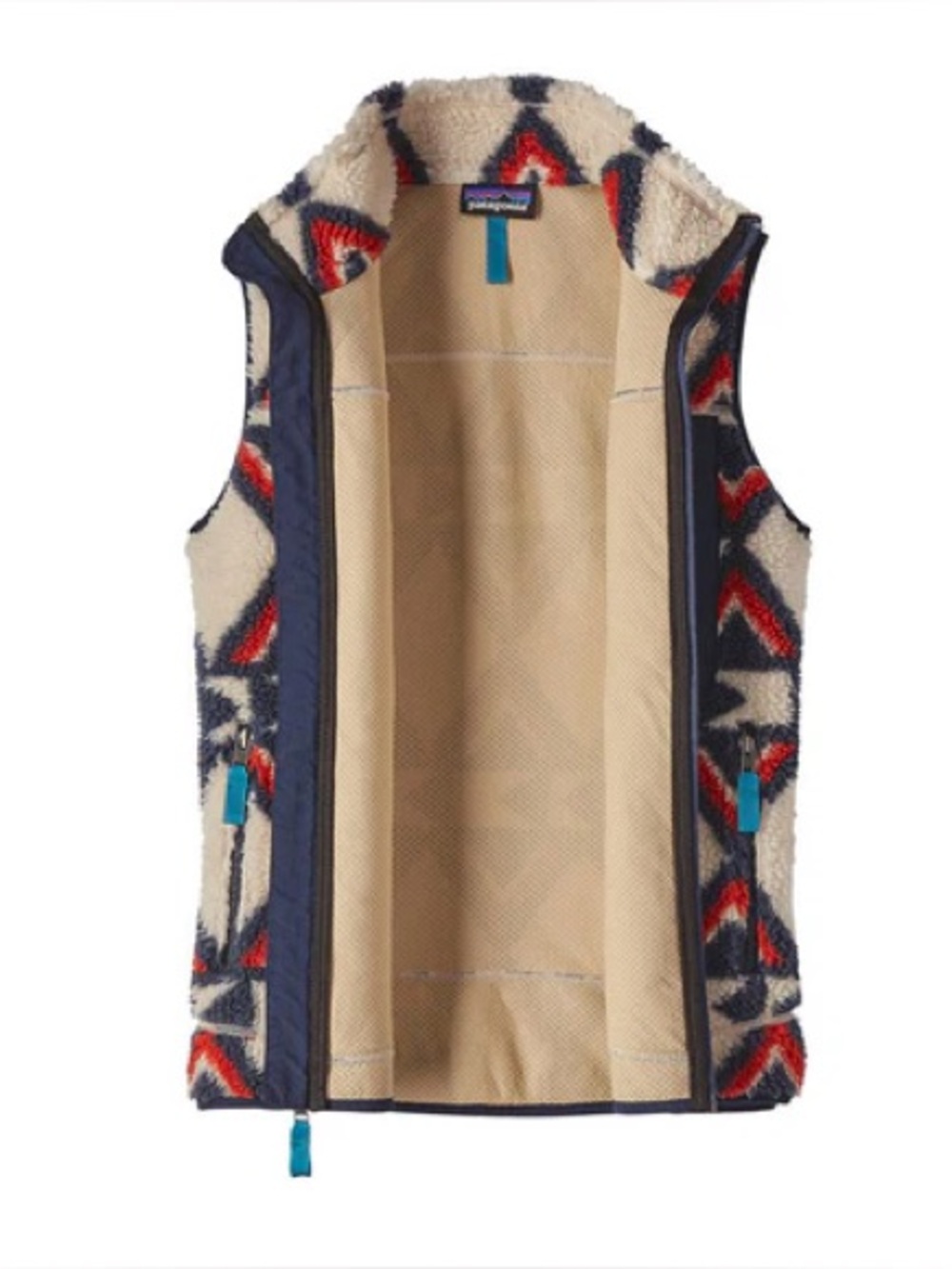 Patagonia Classic Retro-X Fleece Vest Size Small Brass Hawk Smolder Blue Sherpa‎ - Picture 11 of 14